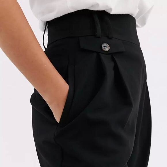 ASOS‎ Petite Smart High Waist Balloon Pants. Black. 2P - Picture 2 of 11